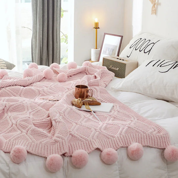 Chenille Chunky Knit Blanket for Winter Tv Sofa Nap Woven Throw Christmas Decoration