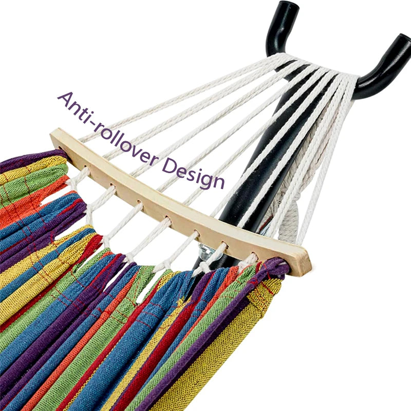 Garden Outdoor Camping Hammock With Foldable Steel Stand & Carry Bag Hanging Swing Bed