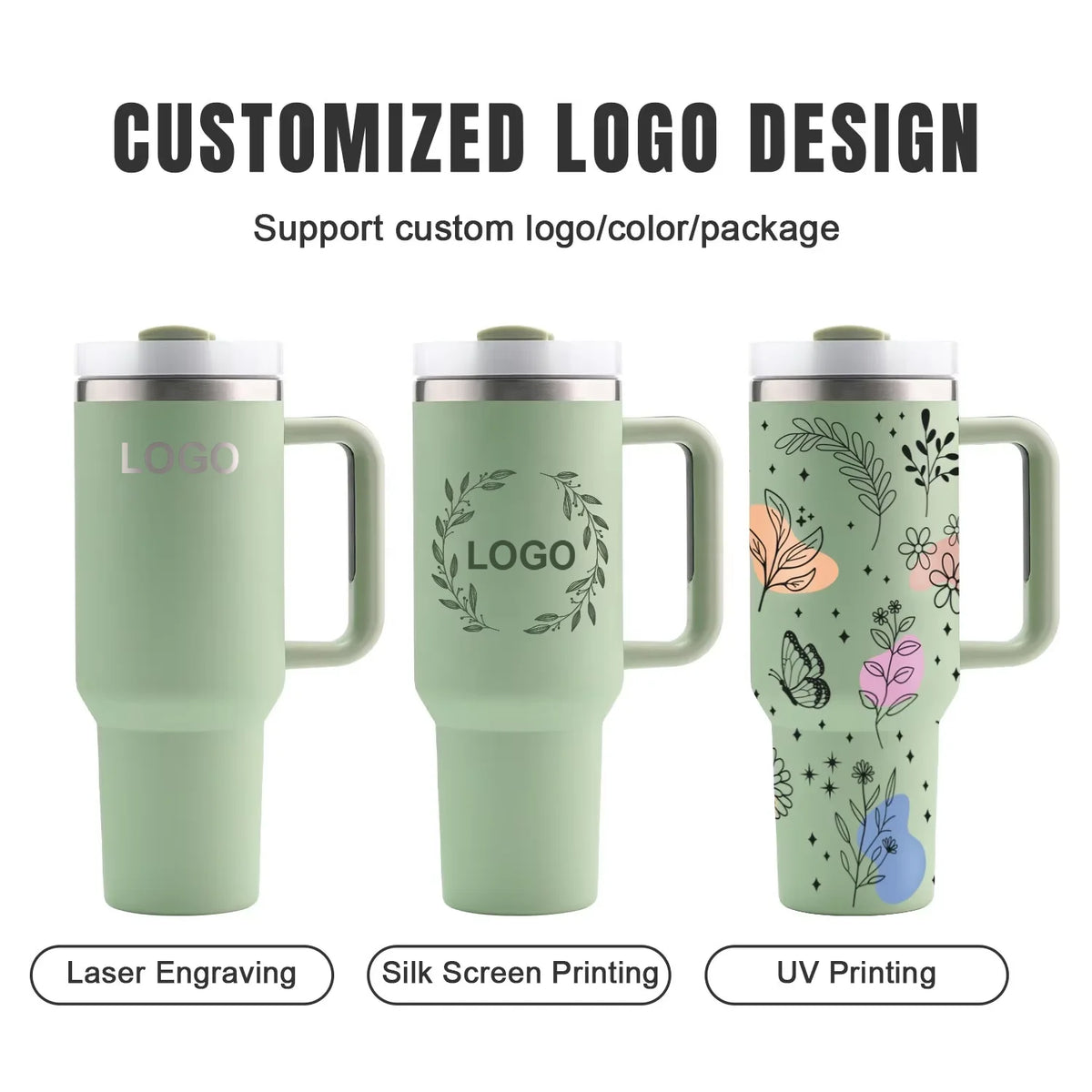 Tumblers Customized 40 Oz Stainless Steel Cup Double Wall Insulated Thermal 40oz Tumbler