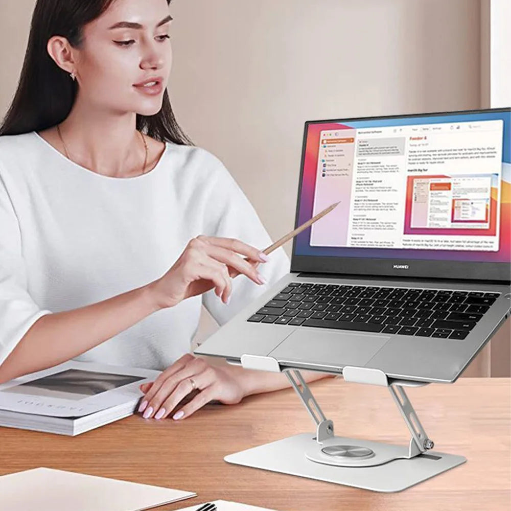 Desktop Swivel Laptop Stand, Adjustable Desktop Laptop Stand with 360 Degree Swivel,