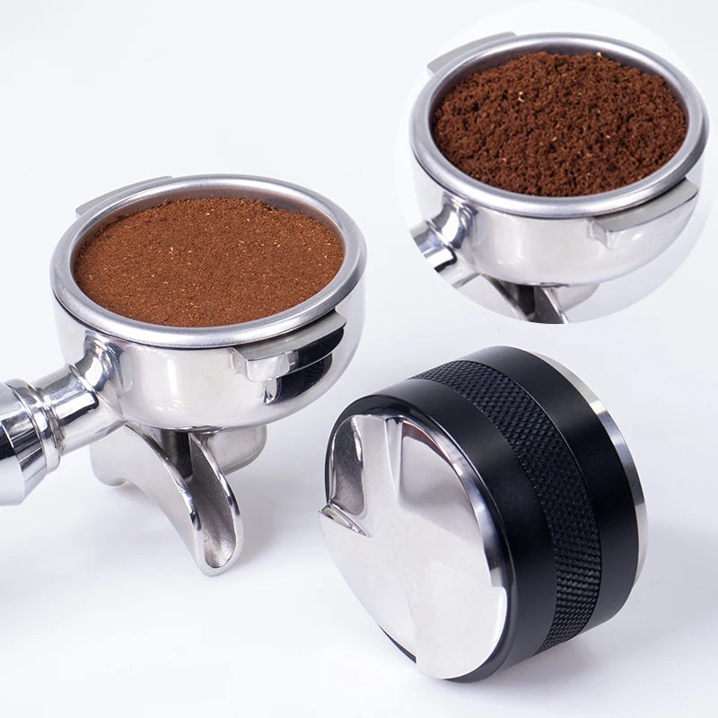 Dual Head Coffee Distributor and Tamper 51/53/58mm Adjustable Depth Espresso Portafilter