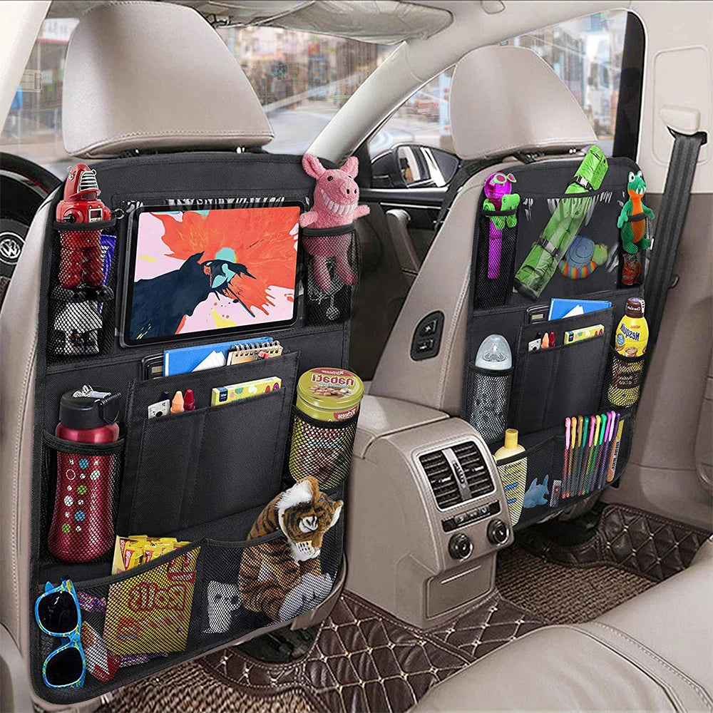 Car Oxford Black Seat Organizer Back Gap Filler Organizer Waterproof+Transparent PVC