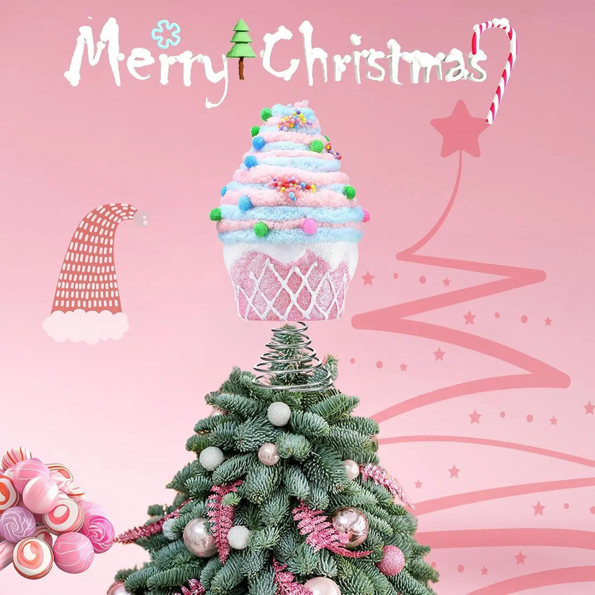 Pastel Dessert Christmas Tree Topper Christmas Decoration Cake Tree Topper