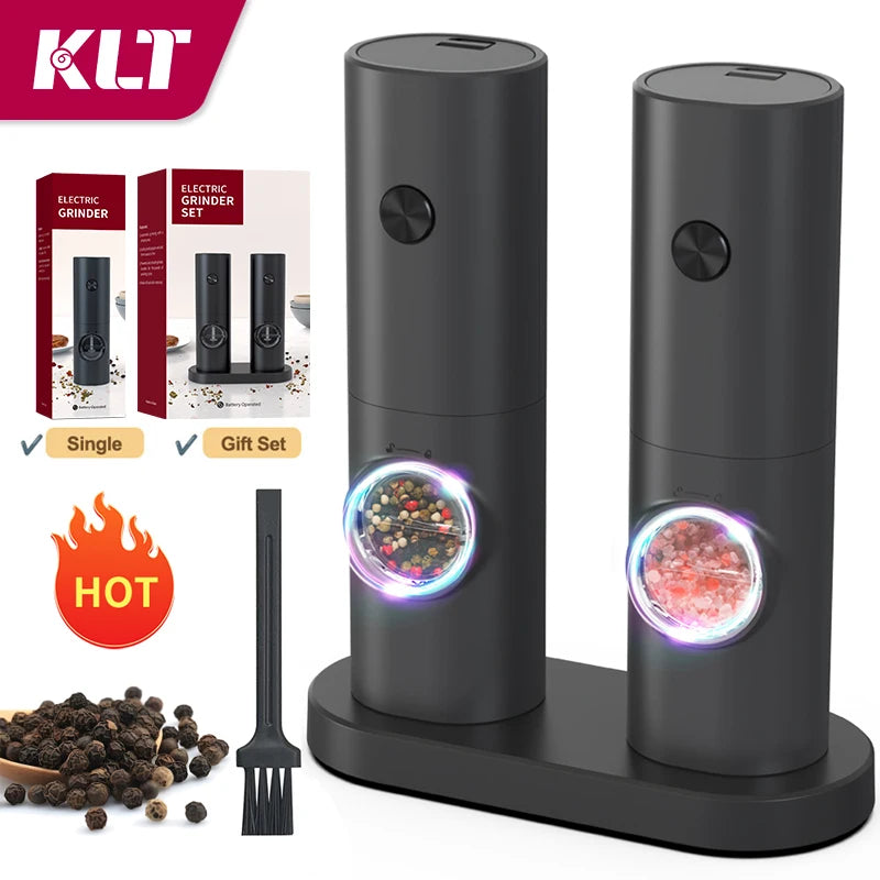 Electric Automatic Salt and Pepper Grinder Set with Led Light