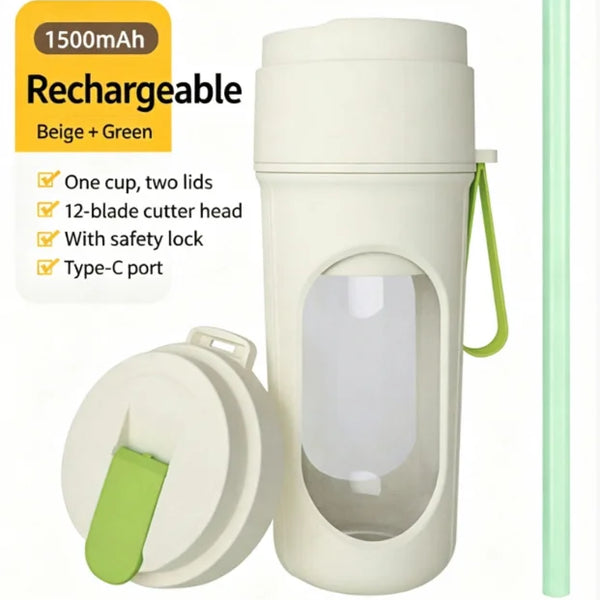 Portable Wireless USB Rechargeable Juicer Cup 12 Blades Electric Fruit Blender Mini Juice