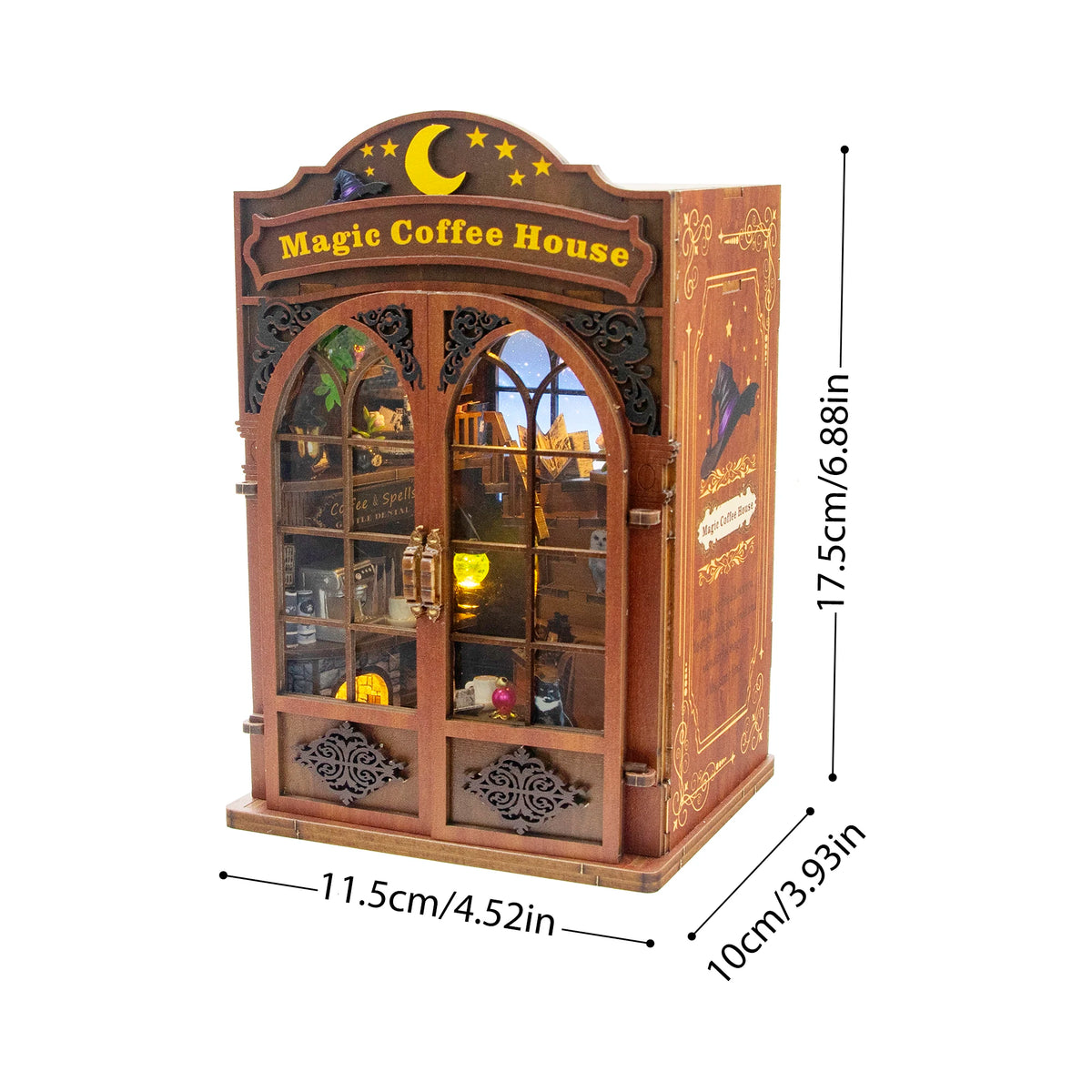 M2602 Magic Coffee House Mini Book Nook Diy Wooden Booknook Kit Miniature Book Nook