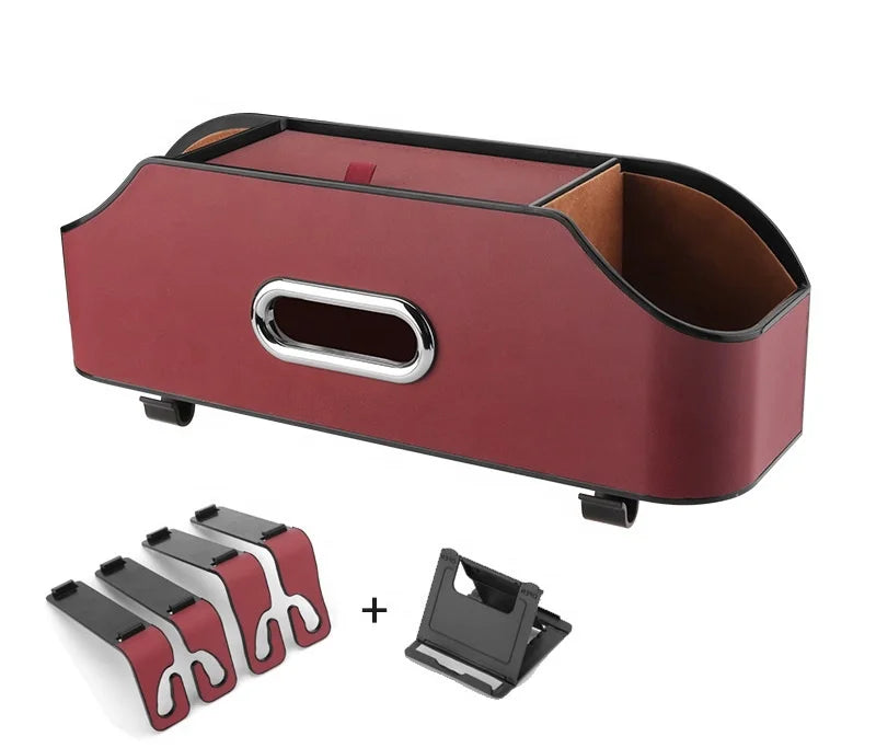 Luxury Car Back Seat Organizer Backseat Car Tissue Box Holder Cup Bottle Holder Auto Car