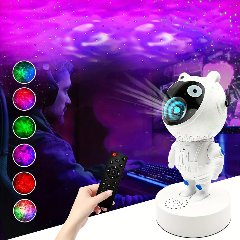 Galaxy Star Projector Starry Sky Night Light Astronaut Lamp Home Room Decor Decoration