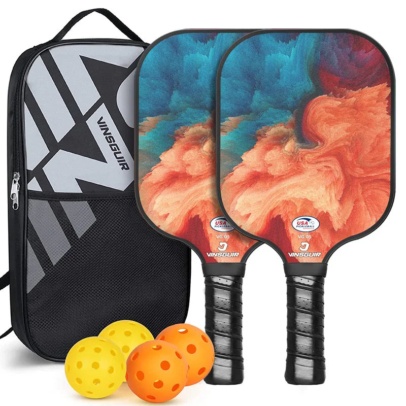 Pickleball Paddle Training Set with Honeycomb Core Full Fiberglass 13.5mm Thickness