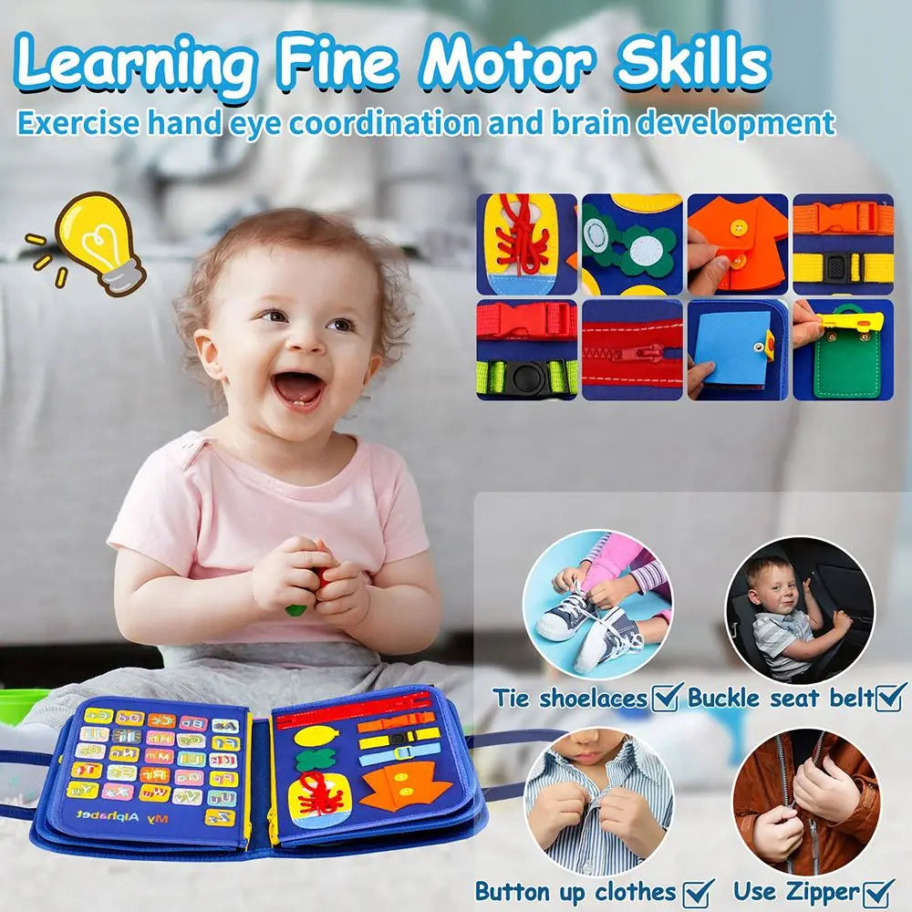 Felt Montessori Kids Educational Learning Busy Board Plane Car Rides Travel Busy Book Toy