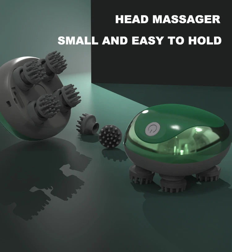 Promotion Portable Cordless Electric Octopus Head Massager Automatic Silicon Neck Relax