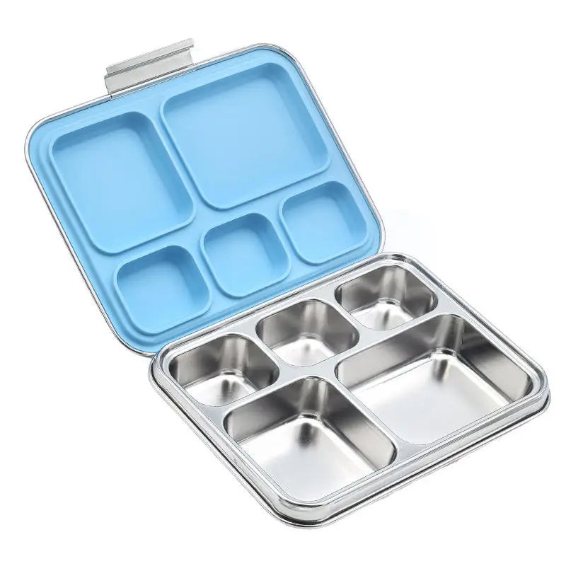 Durable 304 Stainless Steel 5-Compartment Bento Lunch Box Leakproof BPA Free 1240ml