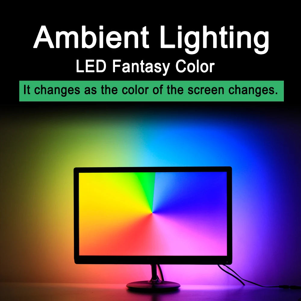 Smart Strip Lights Dream Screen USB Sync Box Kit with Fancy for LED TV Backlight Ambient