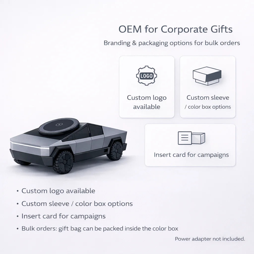 Certified 3-in-1 Magnetic Fast Charging 15W Wireless Charging Station Cybertruck Desk
