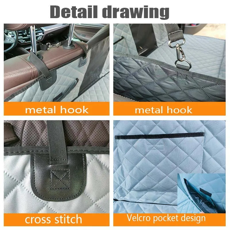 Luxury Oxford Dog & Cat Car Seat Cover 132x160cm Solid Pattern Square Shape