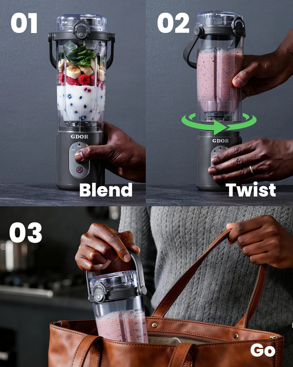 Rechargeable Portable Juicer 600ml Tritan Jar 150W Motor BPA Free Extractor Blender 4