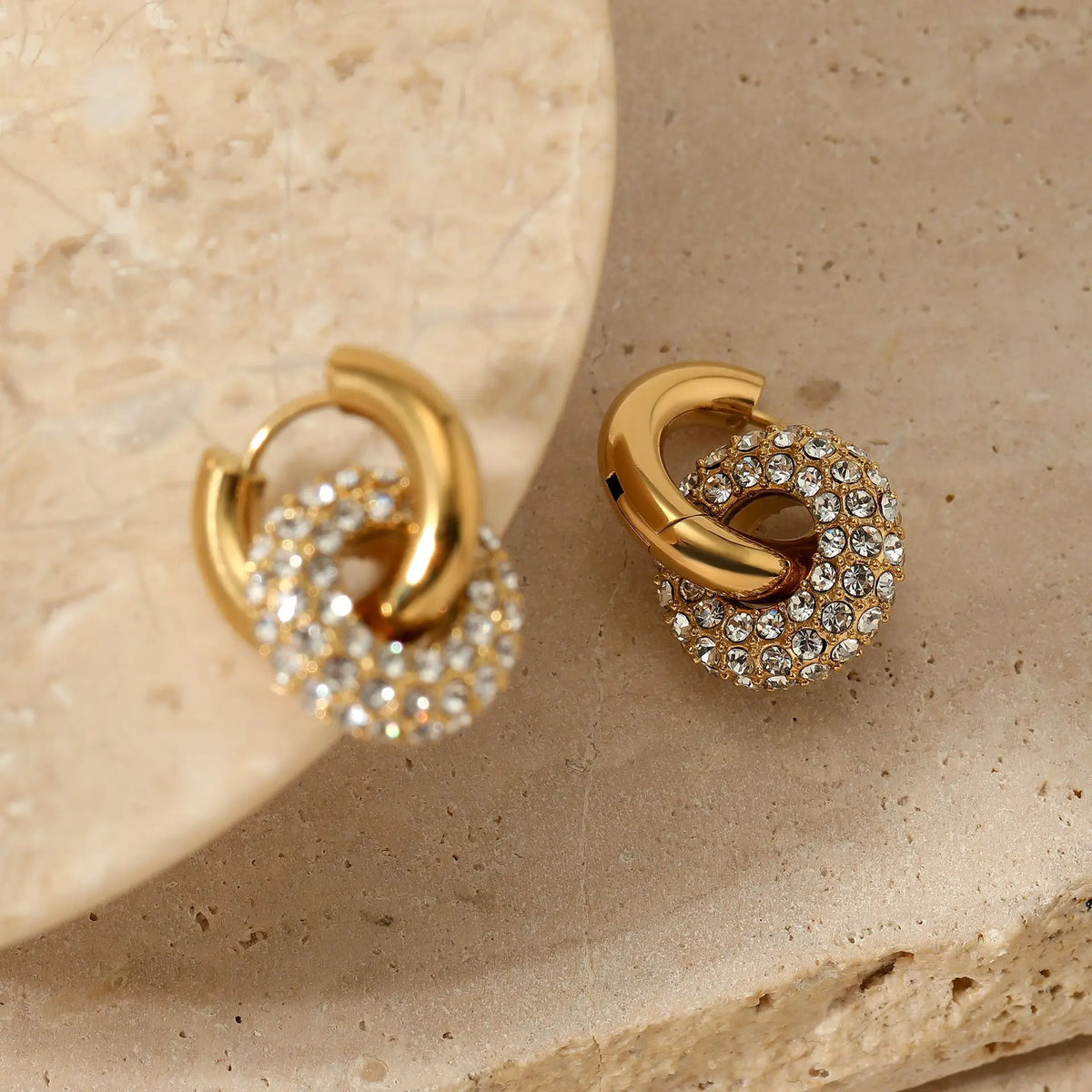 Shescity Stainless Steel Drop Earrings Trendy Light Luxury Designer Elegant Huggie