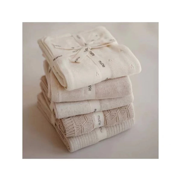 100% Cotton Baby Gift Super Soft Newborn Blanket Shower Gift Throw Baby Chunky Knitted