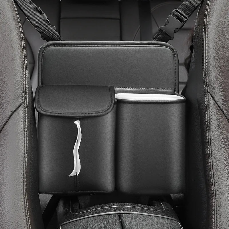 Little Rice Paddy Luxury Car Back Seat Organizer PU Leather Multifunctional Storage Bag
