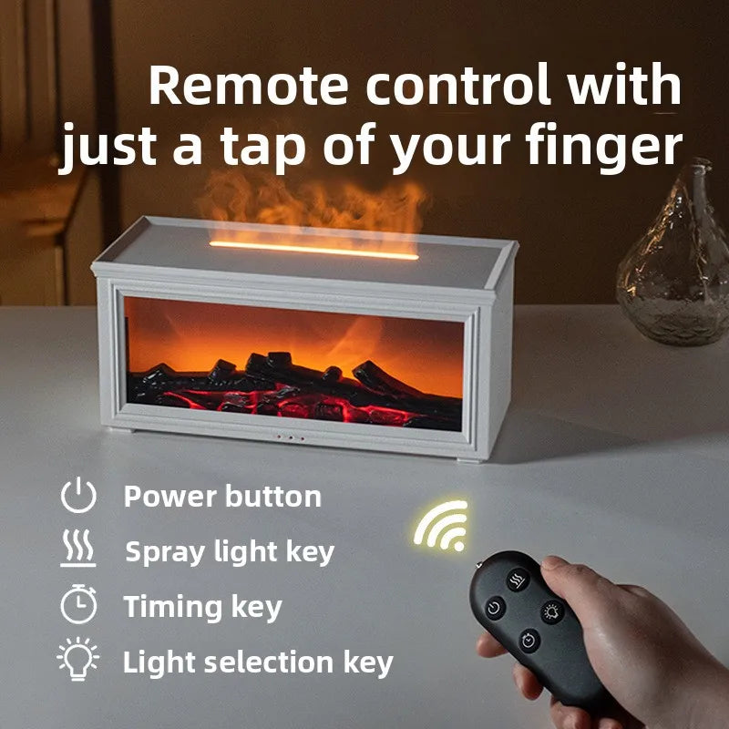 European-Style Flame Aroma Diffuser Desktop Fragrance Humidifier Ultrasonic Lifelike