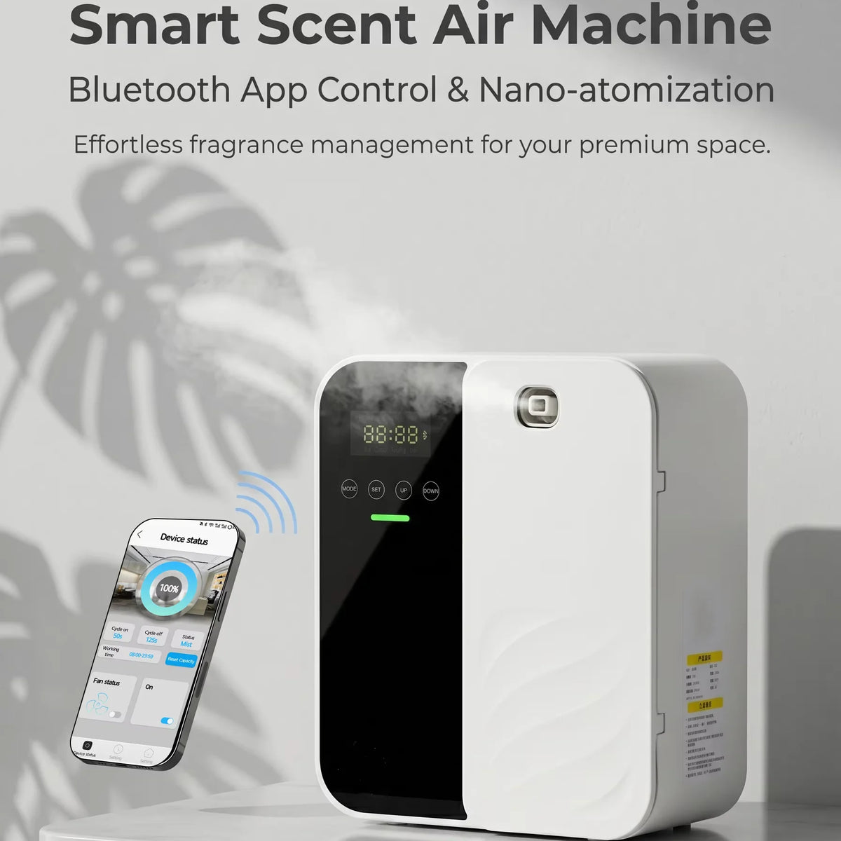 500ml Waterless Wall-Mounted & Tabletop Essential Oil Diffuser App Control for Commercial