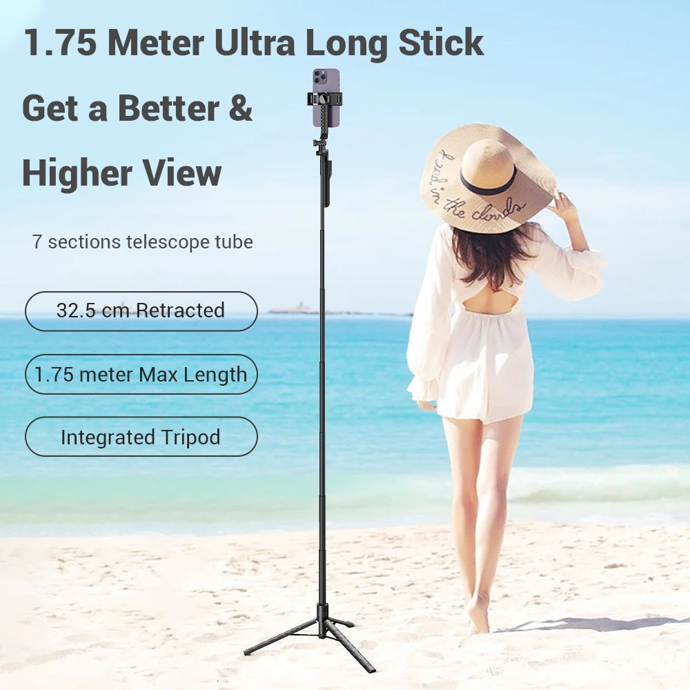 360 Degree Rotation Handheld Stabilizing Selfie Stick Tripod Phone Holder with Wireless