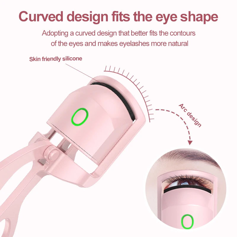 Electric Eyelash Curler Fast Heating Eyelash Curler Silicone Long-Acting Natural Eye