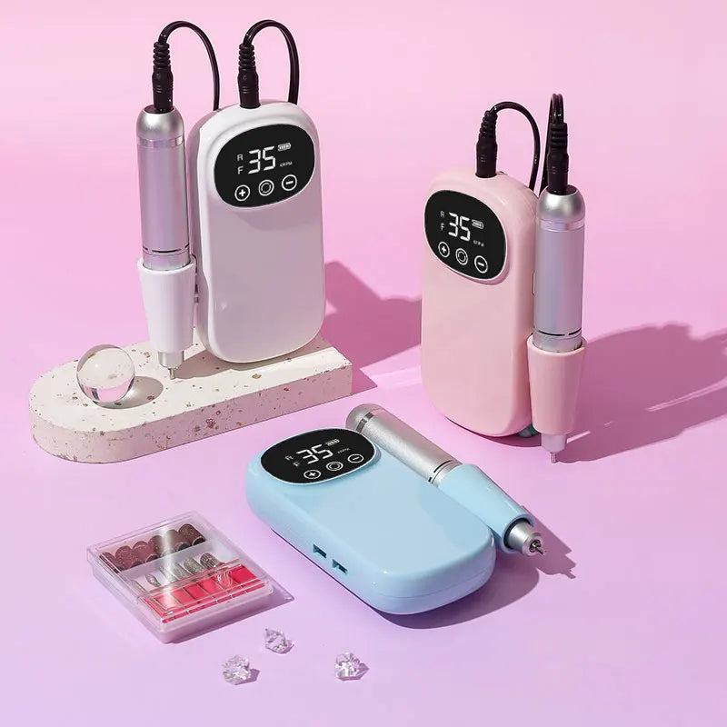 Portable Professional Nail Drill Machine Brushless Motor USB Rechargeable Multifunctional
