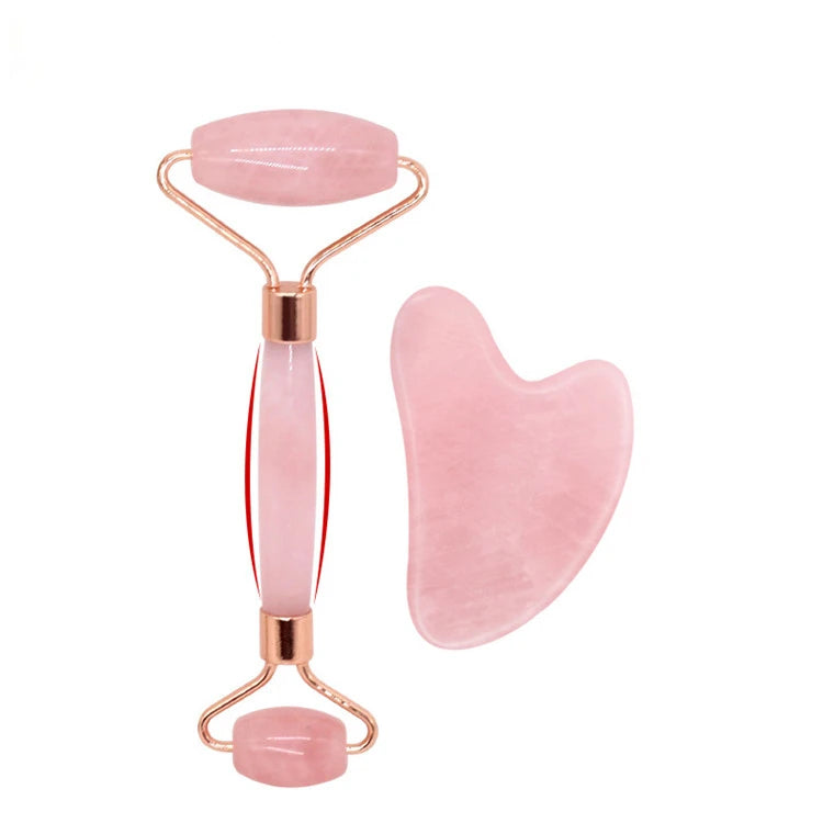 Natural Rose Quartz Face Roller, Facial Massager for an At-Home Spa Routine