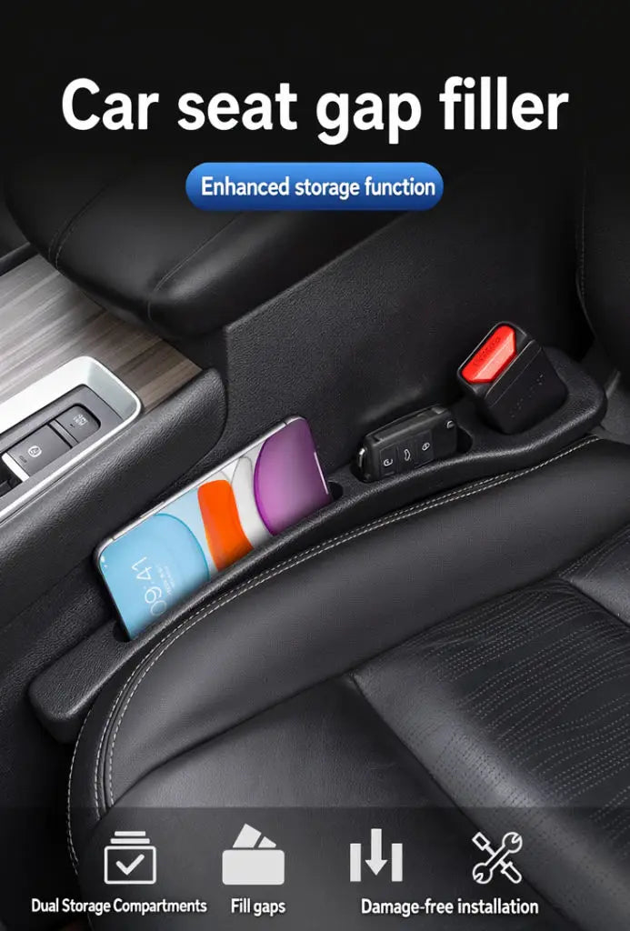 Plastic Car Seat Gap Filler Organizer Side Seam Storage Box Leak Proof Interior Gap