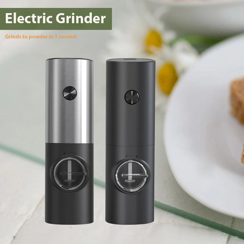 Battery Operated Electric Spice Mill Plastic Automatic Salt Pepper Grinder Set With Led
