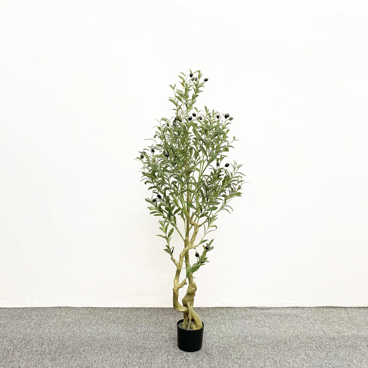 YM Real Touch Artificial Olive Tree with Fruit Potted Plant Living Room Home Indoor Decor