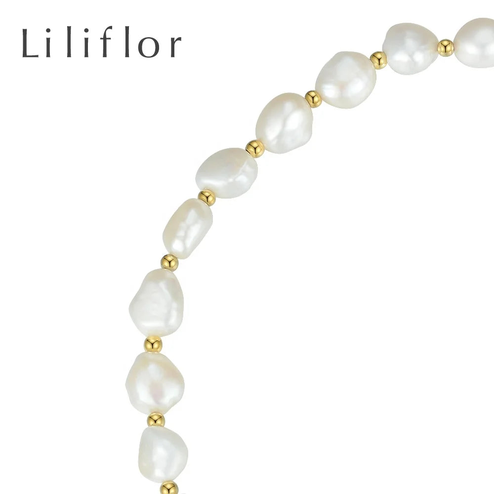 18K Gold Plated Stainless Steel Jewelry Natural Pearl Beaded Chain Allergy Free Necklaces
