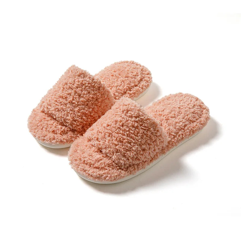 Custom Design House Indoor Warm Comfortable Cute Female Slippers Fur Bedroom Cloud Slides