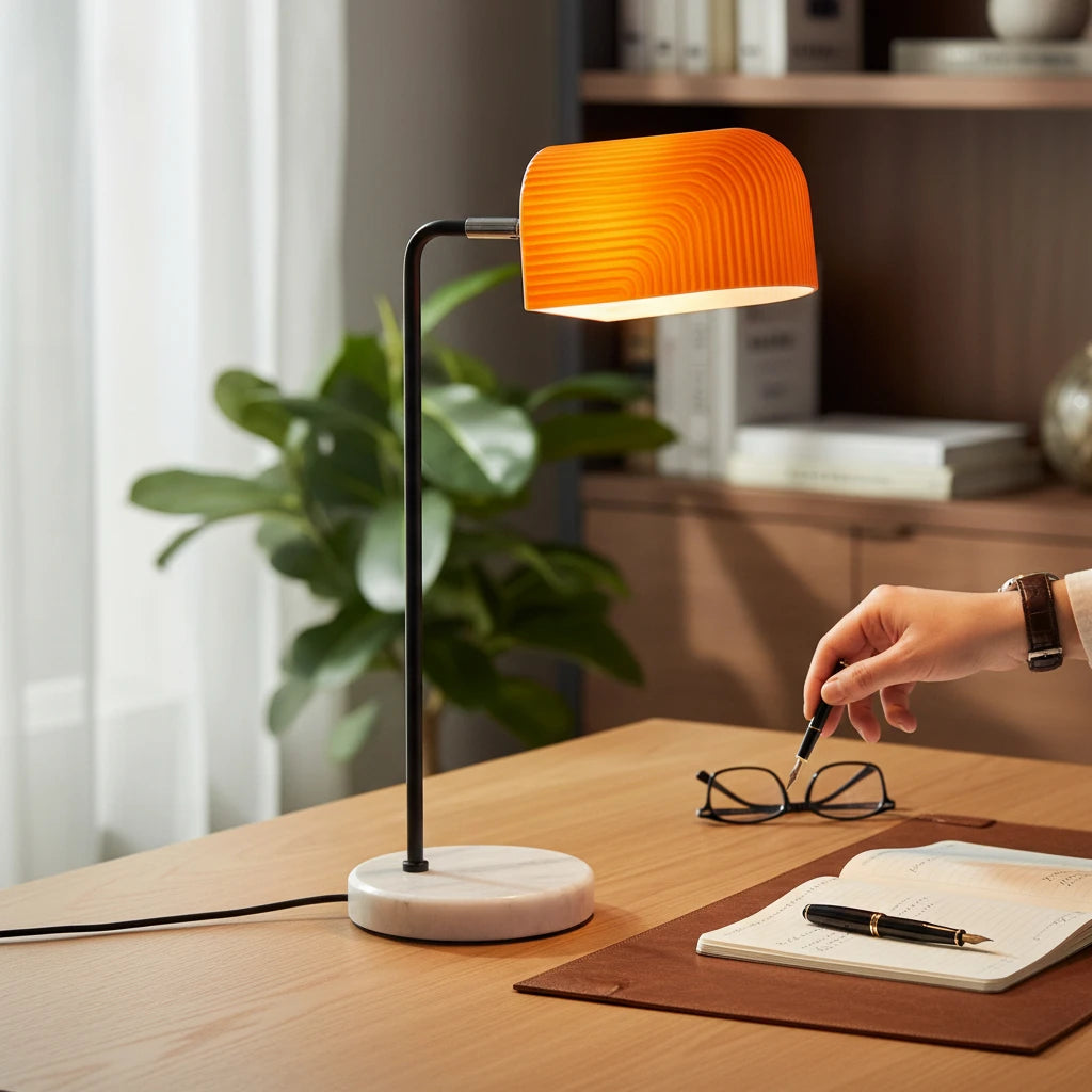 Creative Mushroom Shape Desk Lamp Marble Base Lighting Fixture for Bedside