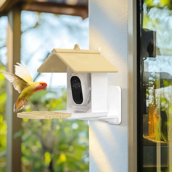 Automatic Smart Bird Feeder with HD Camera Outdoor Hanging Wifi Solar Powered Plastic