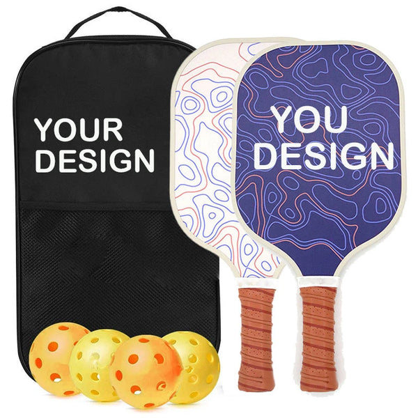 Customized Professional Carbon Fiber Fiberglass Pickleball Paddle Set