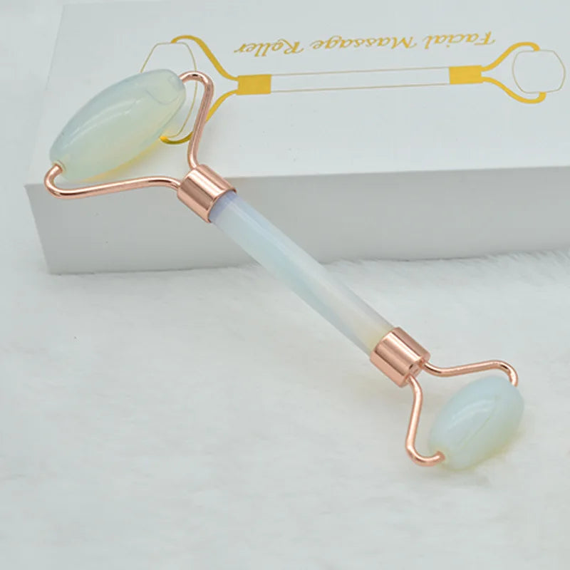 Natural ClassA+ White Jade Roller and Guasha Set for Skin Tighten and Massage