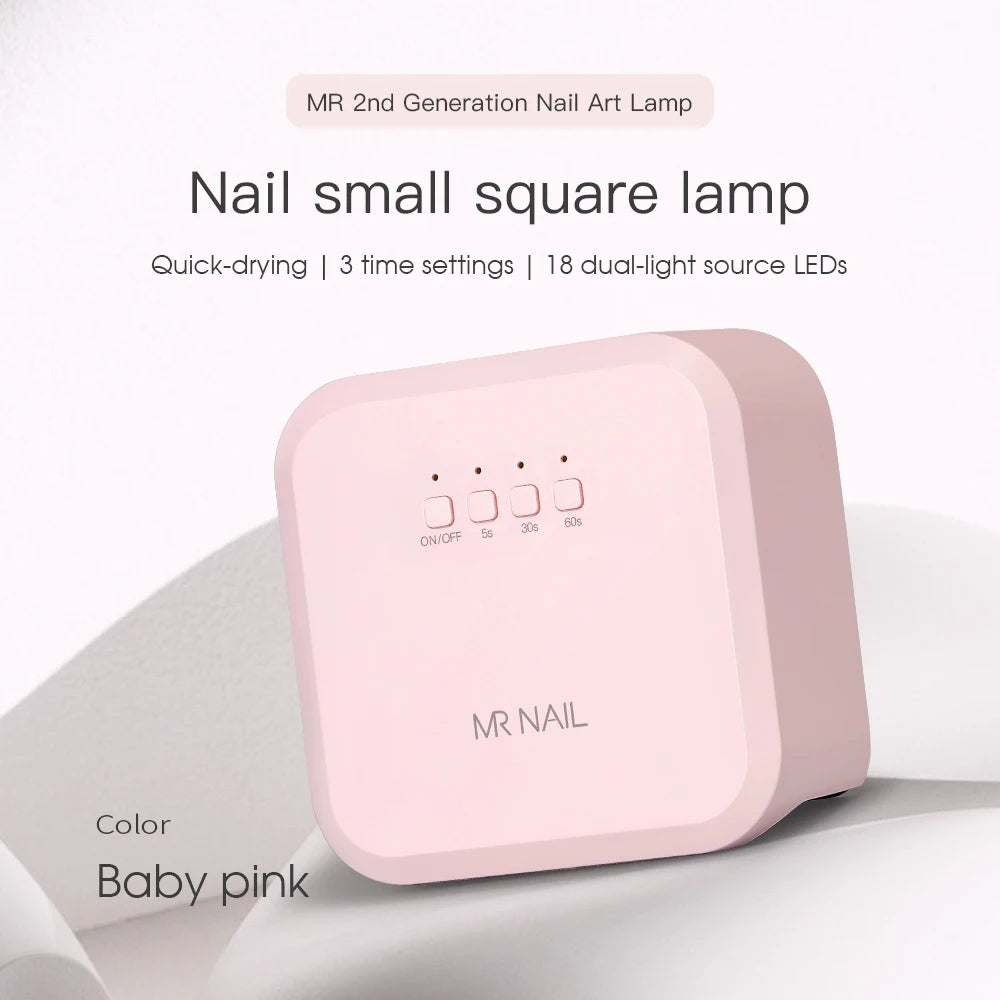 MR NAIL Quick-Drying UV Lamp Small Square LED Phototherapy Nail Art Tool Mini Plug-In