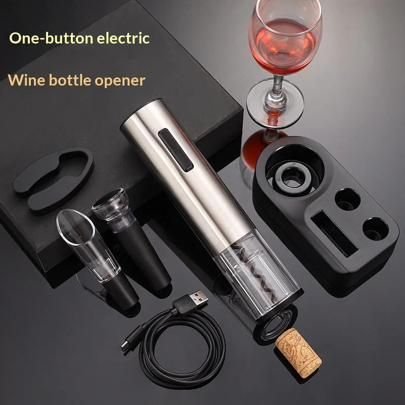 Electric Wine Bottle Opener with High-End Base Set Fully Automatic Screwdriver Wine