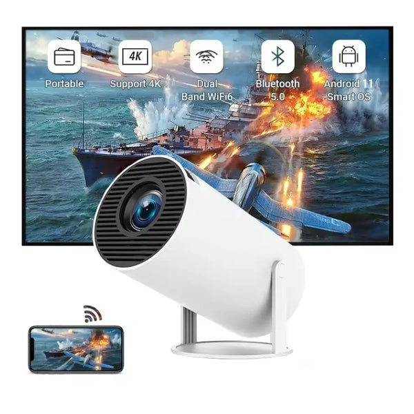 Mini Pocket Projector P30 Wifi BT Android 11 Portable Home Theater 120 ANSI Lumen