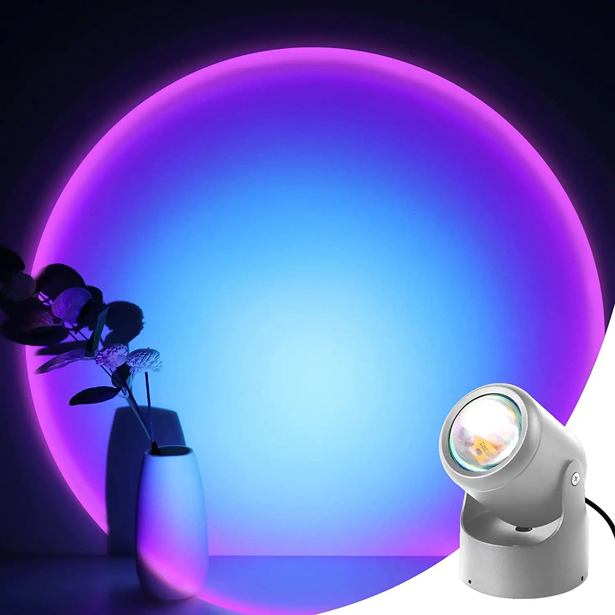 Sunset Projection Lamp, Adjustable Bedroom Decor Night Light Projector, 180 Degree