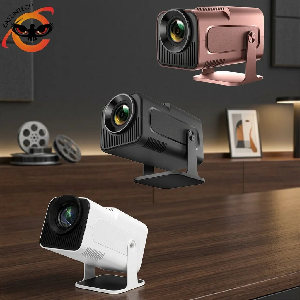 HY320 Portable Mini Smart Projector with 180 Rotating Stand 720P Native 4K Decoding WiFi
