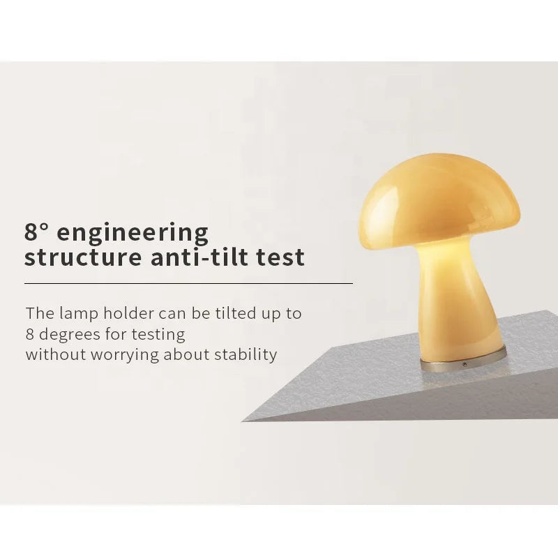Nordic Style Mushroom Table Lamp Led Touch Atmosphere Retro Glass Living Room Bedroom