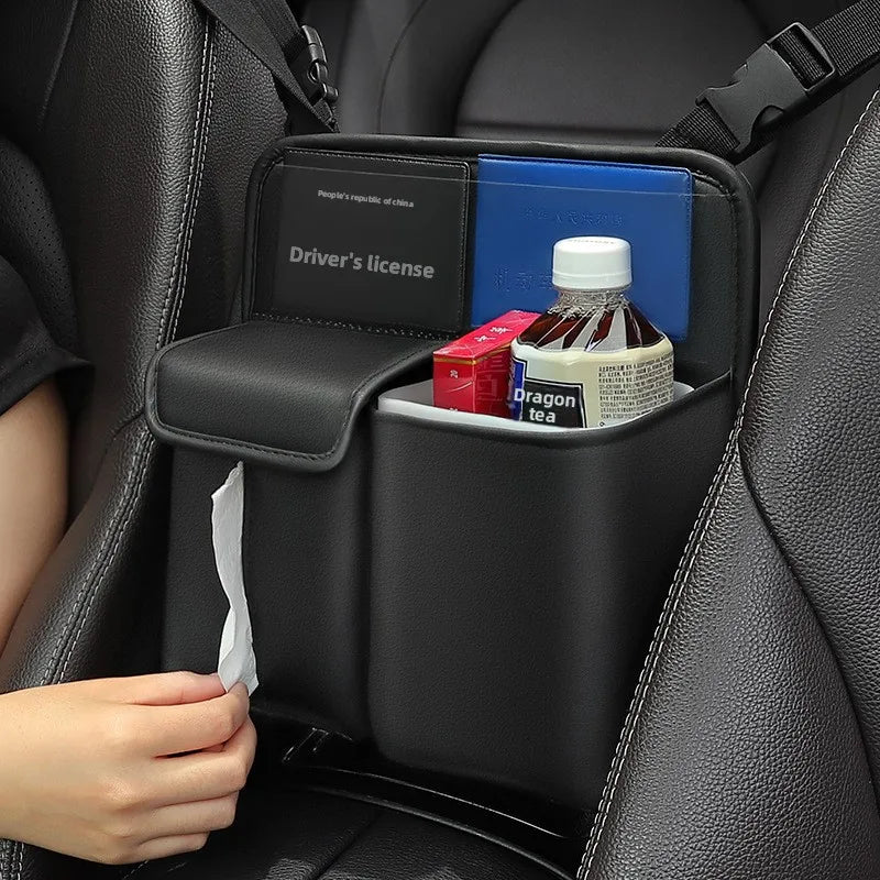 Little Rice Paddy Luxury Car Back Seat Organizer PU Leather Multifunctional Storage Bag