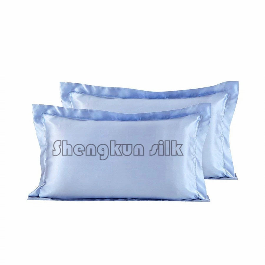 Luxury Geometric Plant Pattern Super Soft 100% Silk Satin Pillowcase for Home & Hotel Use