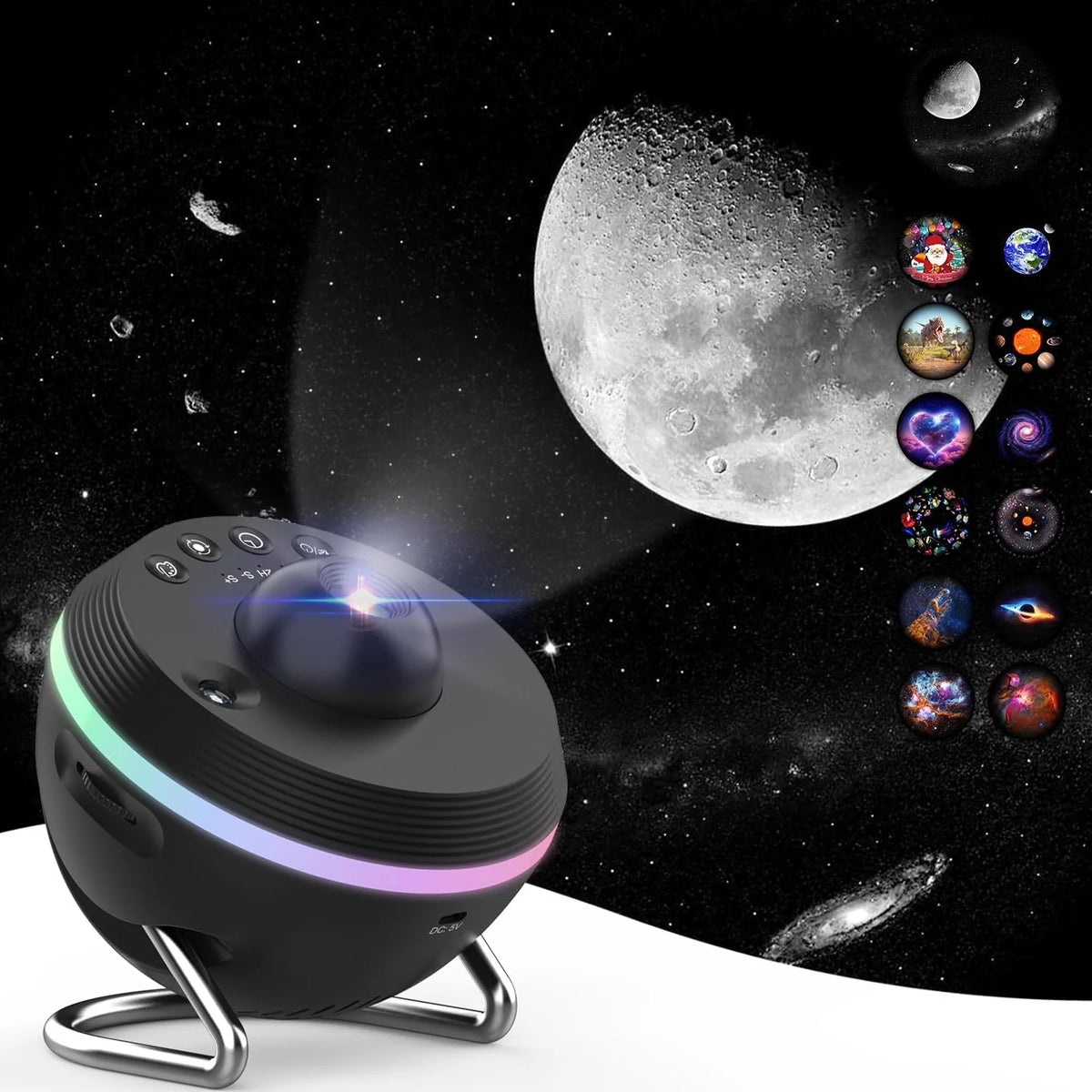 13-in-1 4K HD Planetarium LED Lamp Galaxy Star Projector with Timer, Meteor Starry Sky