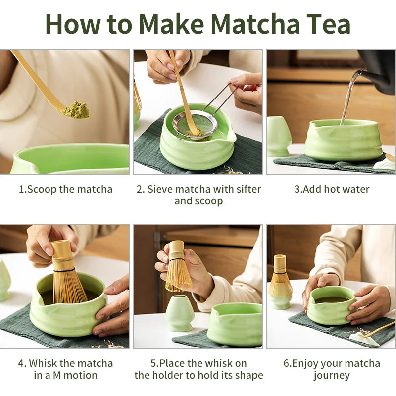 Ceramic Matcha Whisk Set Lightweight Matcha Tool Kit