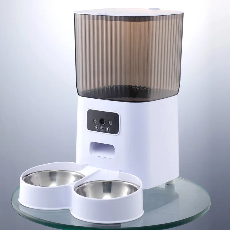 Automatic Cat Feeder with Camera 5L Dual Pet Timed Electric Smart APP Food Feeding