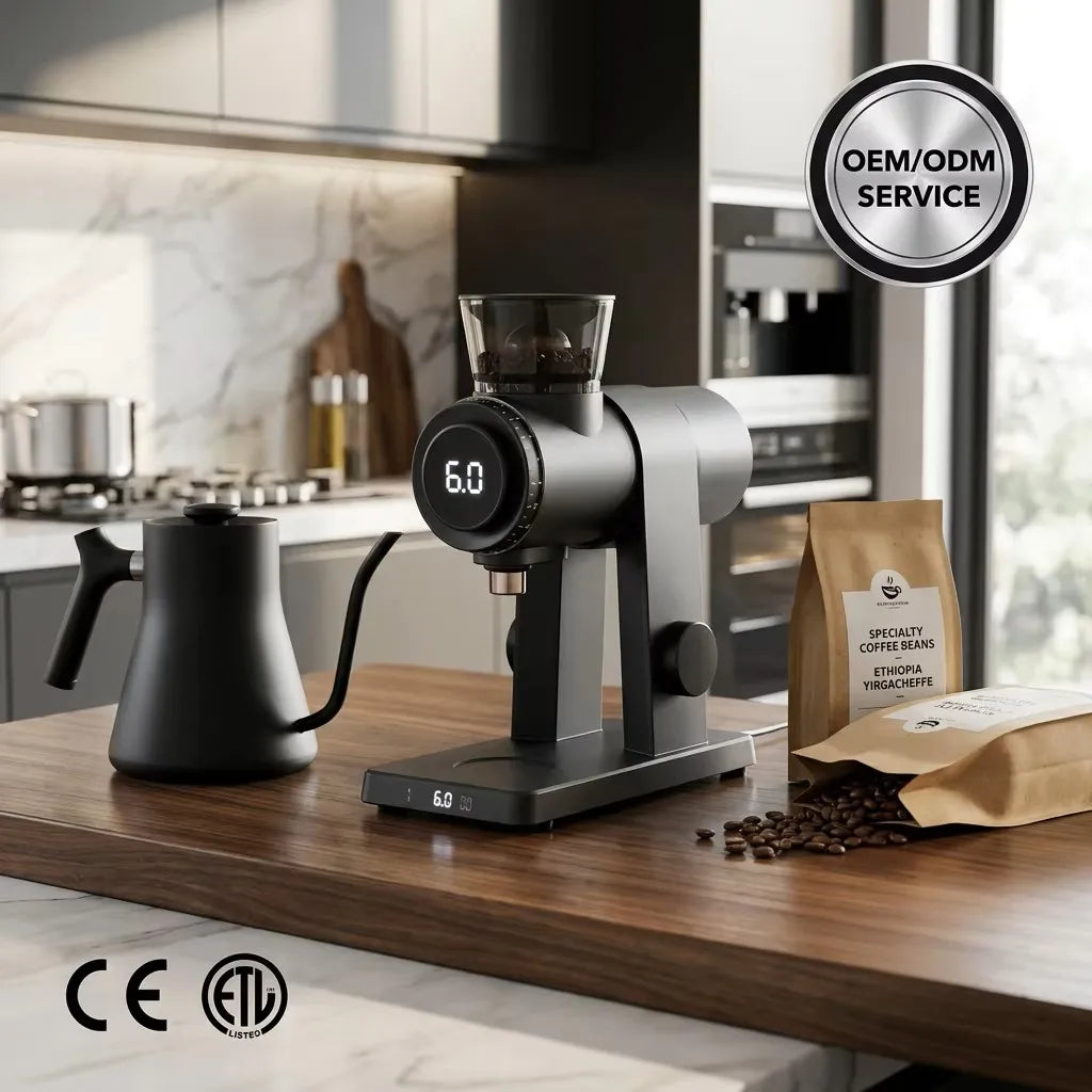 Burr Coffee Bean Grinder with 16 Precise Grind Settings Stainless Housing for Drip French